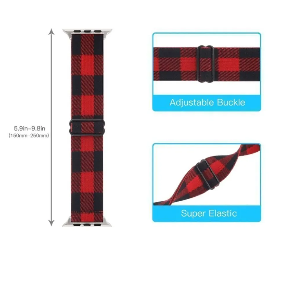 Red Checkered Stretchy Loop Band for Apple Watch - Picture 4 of 4